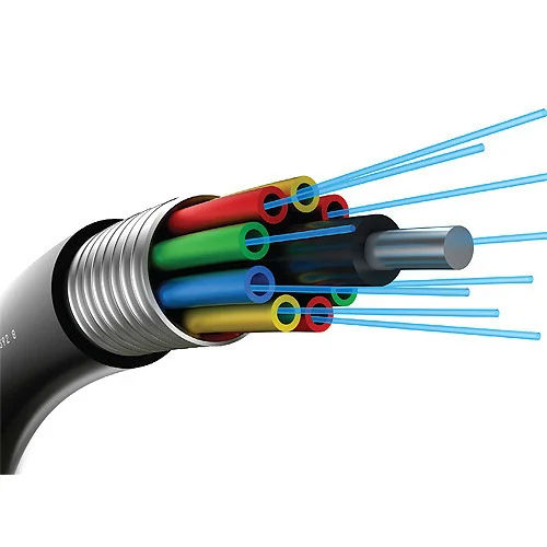 Black Armoured Fiber Optic Cable For Industrial Use