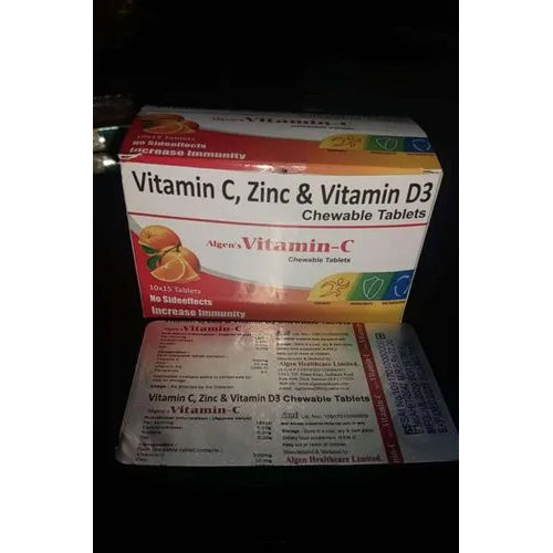 Vitamin C With Zinc Chew Able Tablets General Medicines