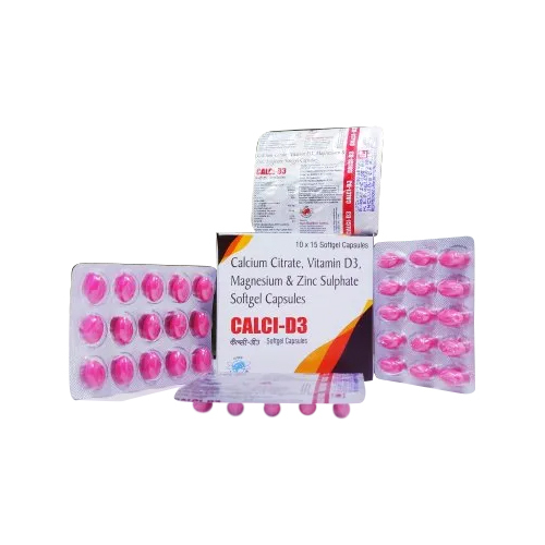 Calcium Citrate Vitamin D3 Magnesium And ZInc Sulphate Softgel Capsules