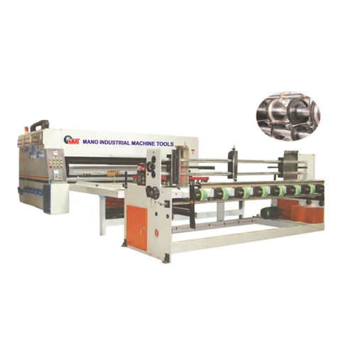 White Auto Chain Feed Flexo Printer And Slotter Machine