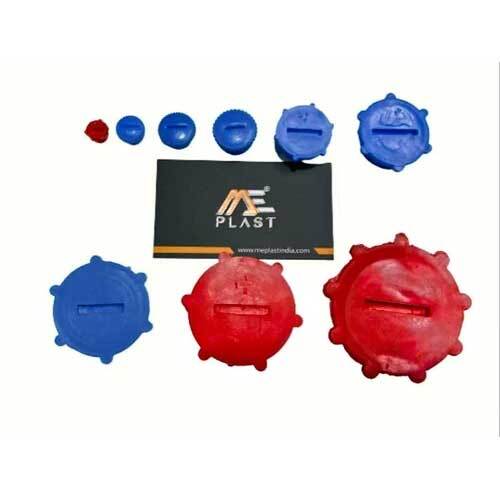 Blue/red Plastic Threaded Male End Cap