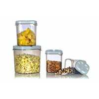 Bio Safe Food Container Set - Rigid Plastic, Square Shape, Transparent Design | Eco-friendly Storage Solution For Safe Food Preservation