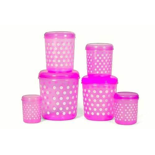 PLASTIC ROUND DOT PRINTED CONTAINER