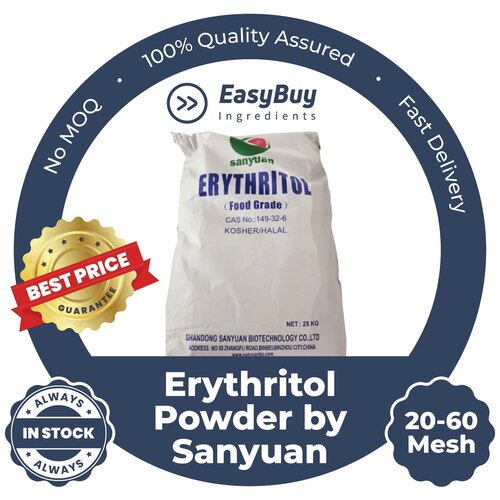 Erythritol Powder - Food Grade, 25kg Pack Size, White Color, Refined, Mild Sweetener Form with 70% Sweetness of Sugar | Sugar Replacement, Bulking Agent
