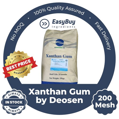 Xanthan Gum - 200 Mesh Food Grade Powder | Salt/Acid Resistant Thickener, 25kg Pack Size, 2 Year Shelf Life