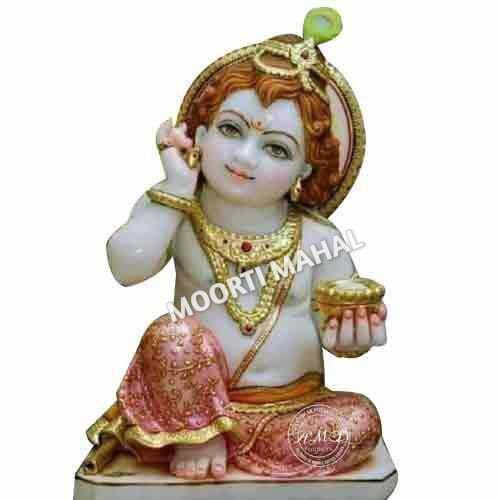 Marble Bal Gopal Statue With Makhan Mutki