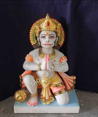 Marble Sitting Hanuman Statue