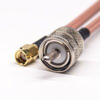 UHF Coaxial Cable Connectors Male Straight Solder Cup To RP SMA Male Straight RG142 Cable