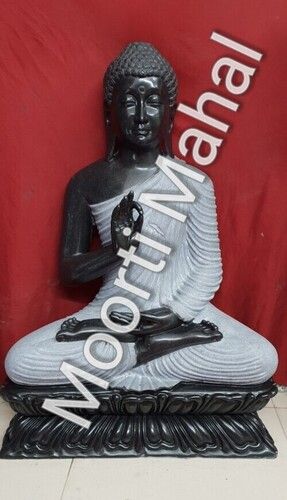 Black Marble Buddha Statue