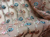 Net zari work embroidery fabric for blouse price