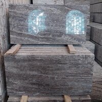 Dark Silver Travertine Granite Slab