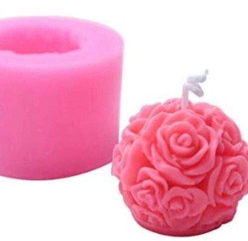 Round Rose Shape Candle Moulds