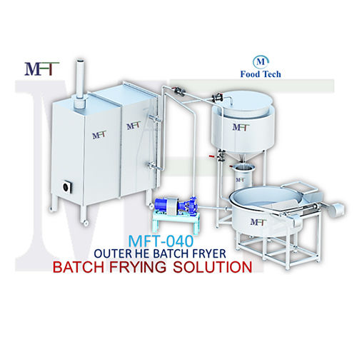 White Circuler Batch Fryer With Heatexchenger