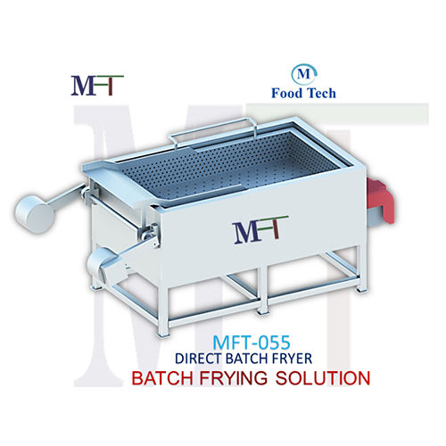 White Rectanguler Batch Fryer Direct Heat