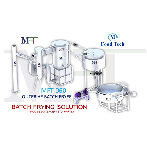 White Circuler Batch Fryer With Wood Boiler