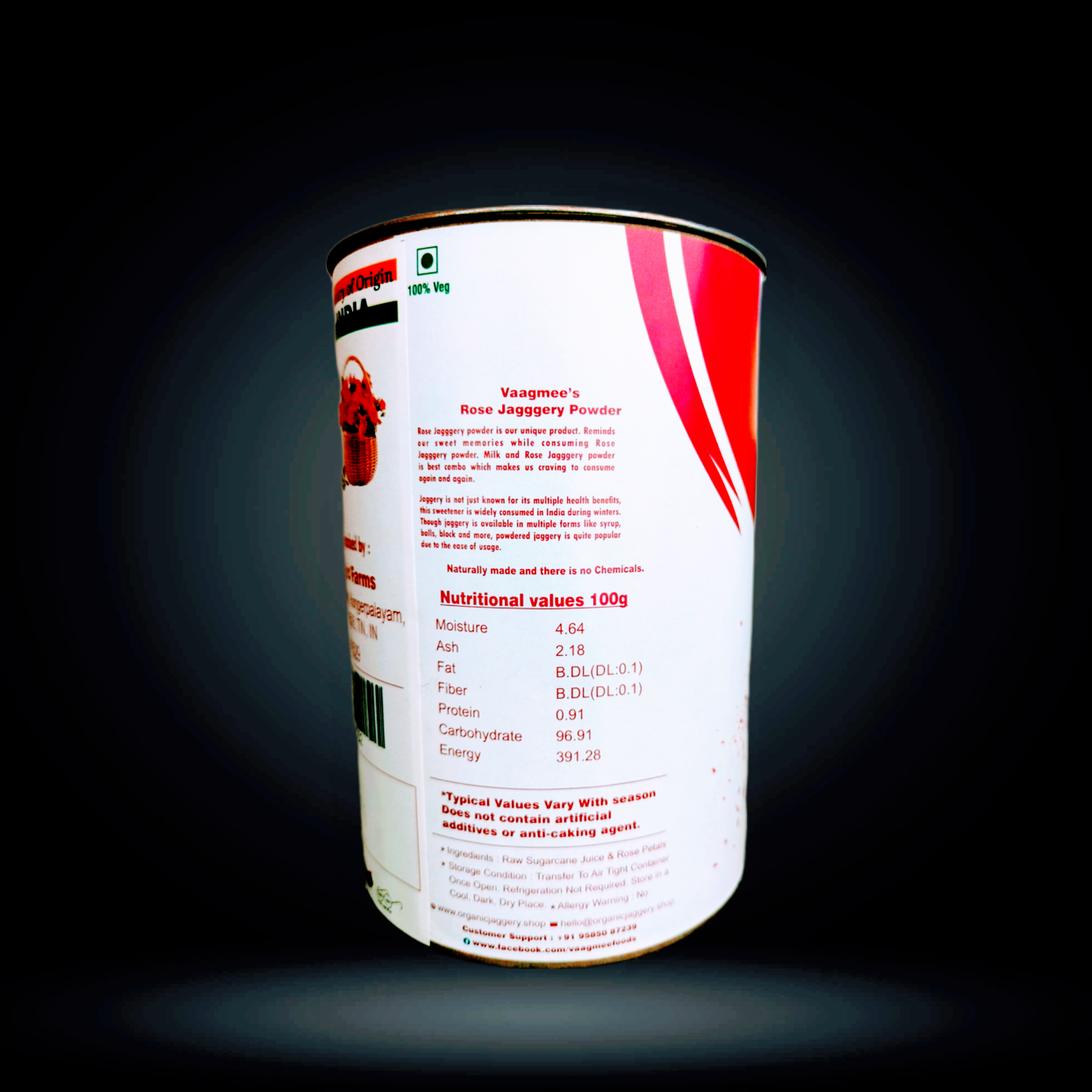 Rose Jaggery Powder 200 Grams Tin