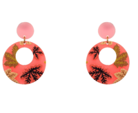 Autumn Leaves Drop Pink Earrings