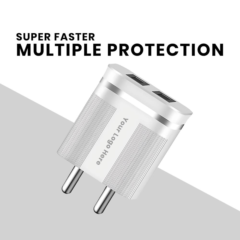 Dual Port USB Wall Charger Fast & Safe Charging Adapter for Smartphones & USB Devices ( C 078)
