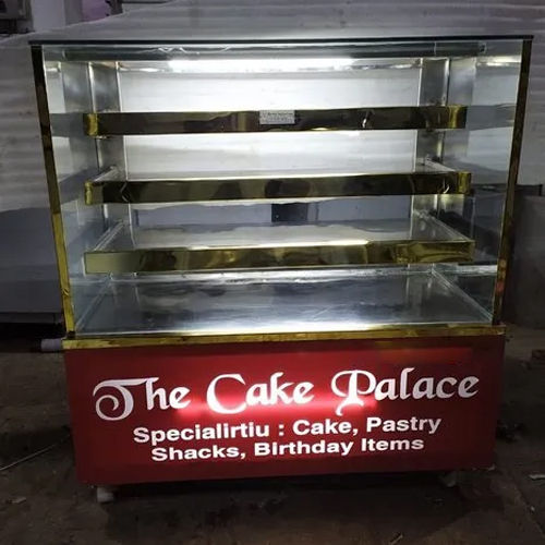 Silver Stainless Steel And Glass Bakery Display Counter