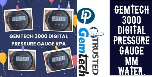 GEMTECH Series 3000 Digital Pressure Gauge Range 0 to 1000 MM WC Balurghat City