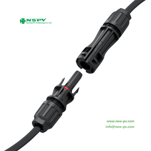 Black Tuv Certified Solar Connector With Cu Al Terminal Pins For Solar Cable Connection