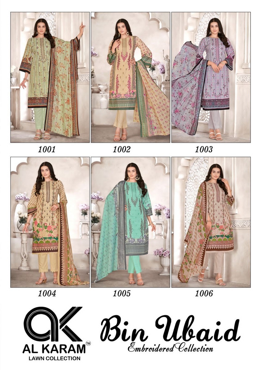 Alkaram Bin Ubaid With Embrodary Work -Dress Material