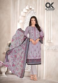 Alkaram Bin Ubaid With Embrodary Work -Dress Material