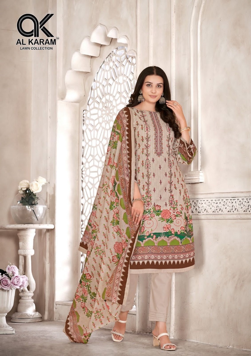 Alkaram Bin Ubaid With Embrodary Work -Dress Material