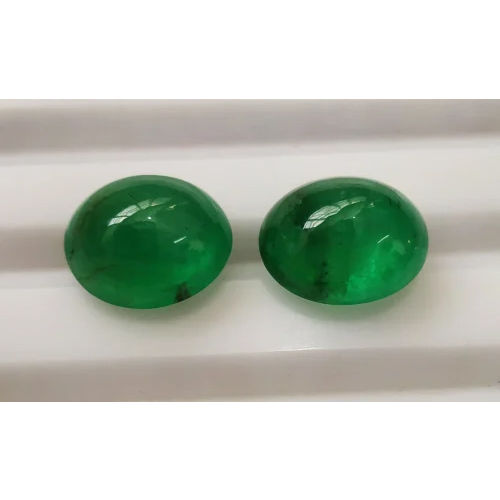 Oval Shape Cabochons Emerald Stone