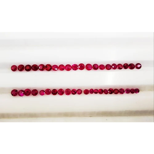 Round Step Cut Reddish Ruby Gemstone