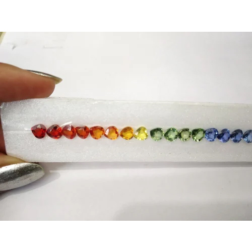 Heart Shape Multi Sapphire Stone
