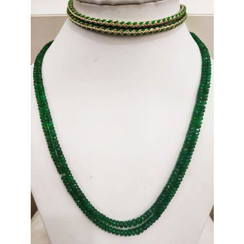 Green Emerald Beaded String Necklace