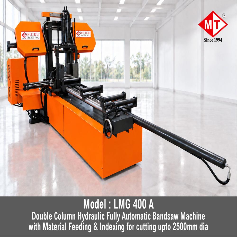 Lmg 450 A Fully Automatic Horizontal Double Column Band Saw L M Guide Type Machine - Color: Orange