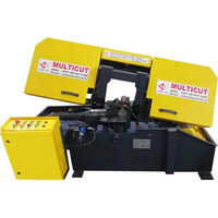 Sbm 200 H Swing Type Hydraulic Band Saw Machine - High-grade Steel, 200 Mm Cutting Capacity, Yellow, Blade Size 3505 X 27 X 0.9 Mm, 68 M/min Cutting Speed, 800 Kg Weight