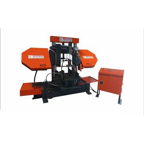 Bdc 450 M Semi-Automatic Horizontal Double Column Band Saw Machine (Hard Chrome Rod Type) - Color: Orange