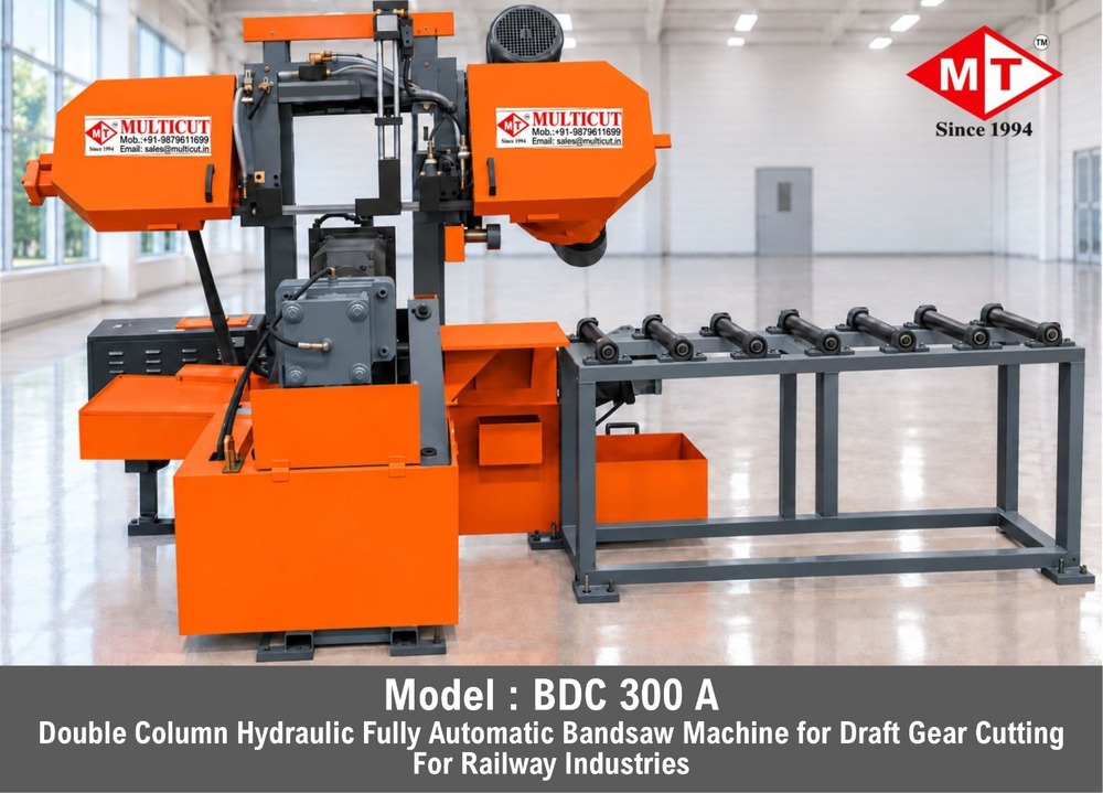 Bdc 300 A Nc Fully Automatic Horizontal Double Column Band Saw Machine - Color: Yellow