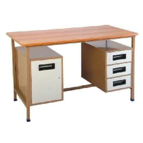 Easy To Clean Metal Office Table With Storage