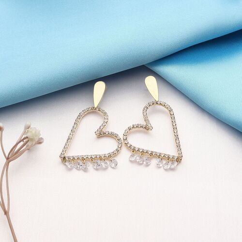 Rhinestone Heart Earrings
