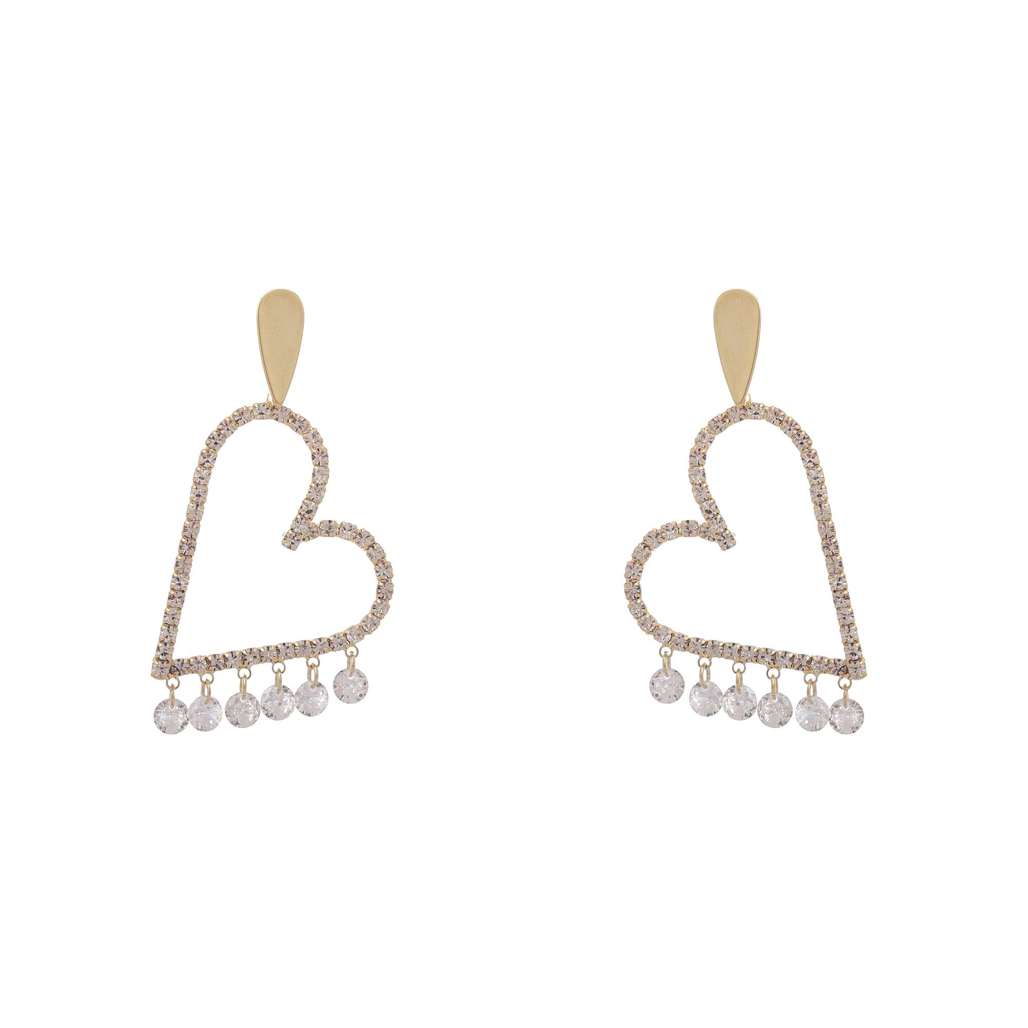 Rhinestone Heart Earrings