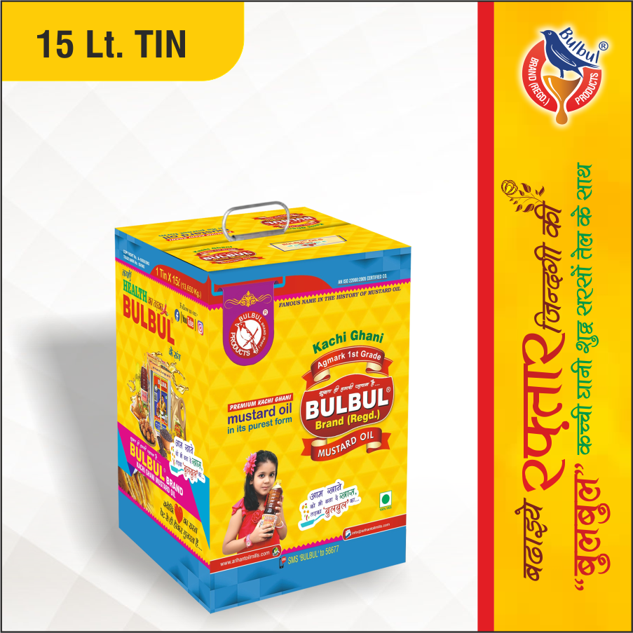 15Ltr Kachi Ghani Mustard Oil Tin