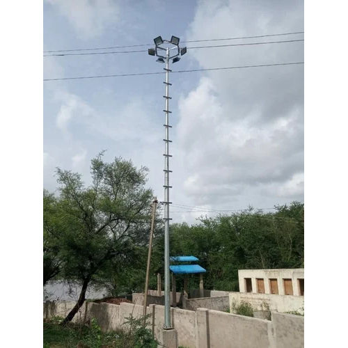 Silver 12 Meter Galvanized Octagonal High Mast Pole