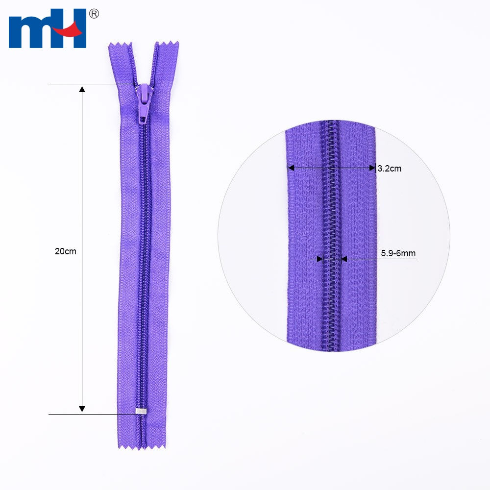 Nylon Zipper No.5 Closed-end Nylon Coil Zipper Sewing Zipper Made by Order No Stock