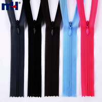 Invisible Nylon Zipper - No. 3, Multicolor Teeth, Custom Length | Ideal For Dresses, Skirts, Crafts, Costume Design