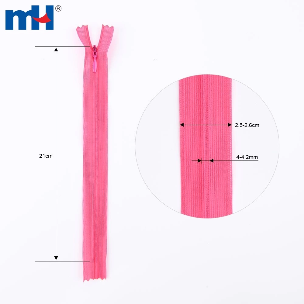 Invisible Zipper No. 3 Nylon Zipper Invisible Sewing Zipper with Zipper Slider for Garment Bag Home Textile