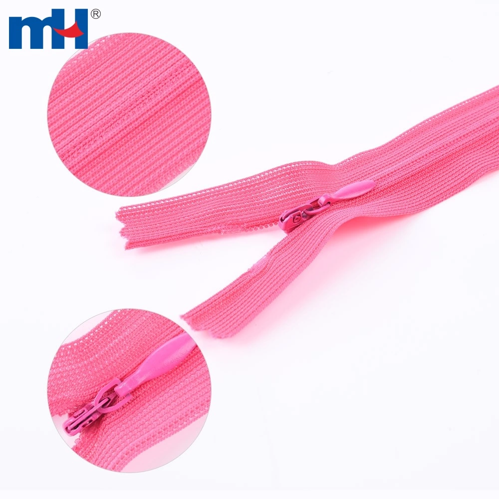 Invisible Zipper No. 3 Nylon Zipper Invisible Sewing Zipper with Zipper Slider for Garment Bag Home Textile