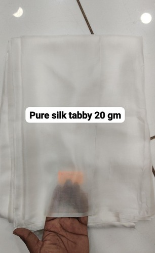 Pure Silk Tabby - 100% Silk, 44 PANA Size, Plain White Color | Smooth Texture, Quick Dry, Machine Washable, Ideal for Fancy Dress