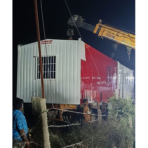 Red & White Portable Office Cabin