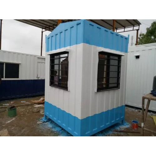 White & Blue Portable Ms Security Guard Cabin