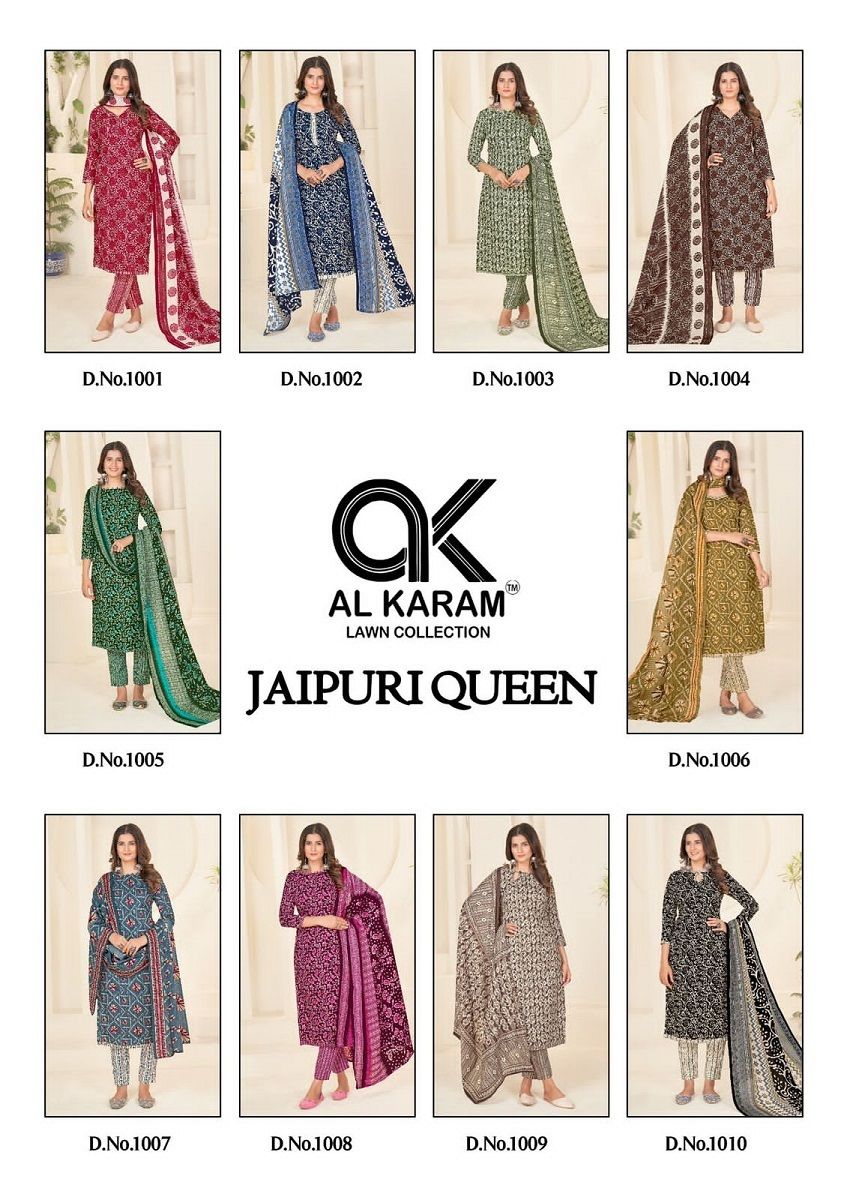 Al Karam Jaipuri Queen Dress Material