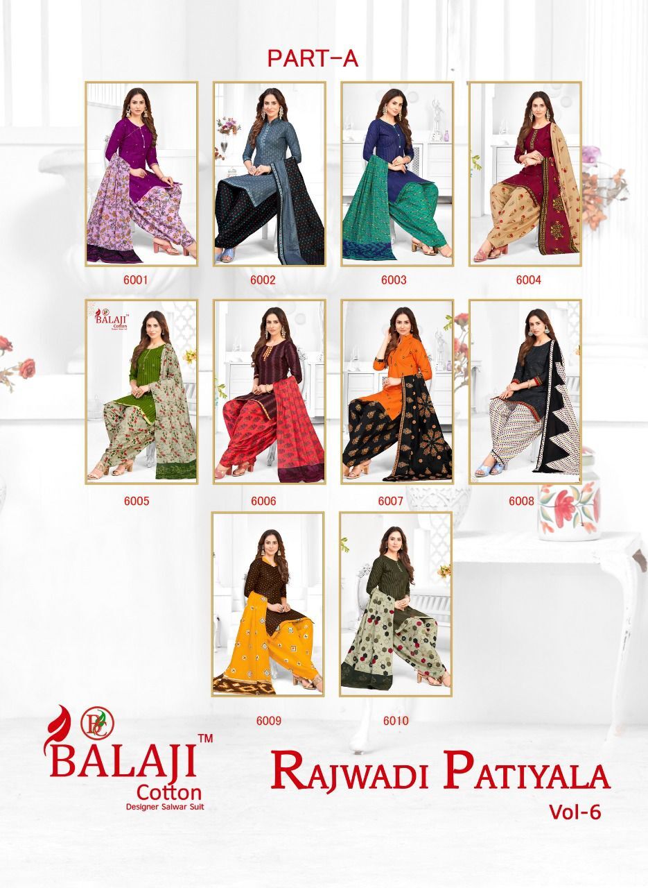 Balaji Rajwadi Patiyala Vol-6 -Dress Material